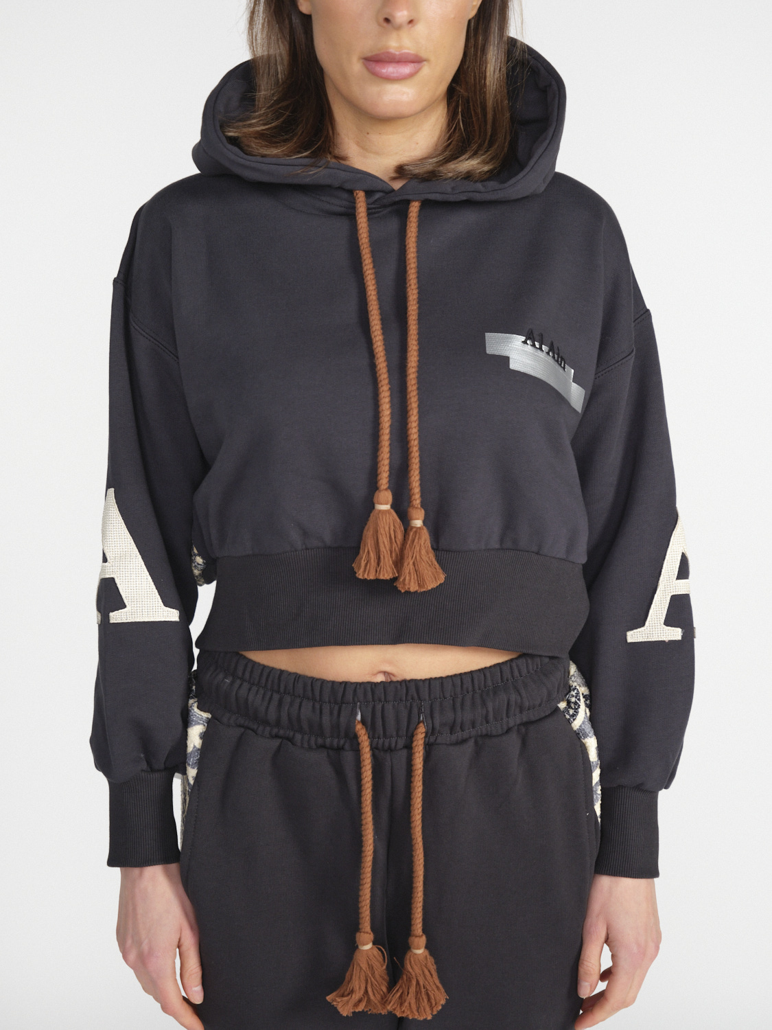 Al Ain Ahox - Cropped Hoodie mit Muster  negro XS/S