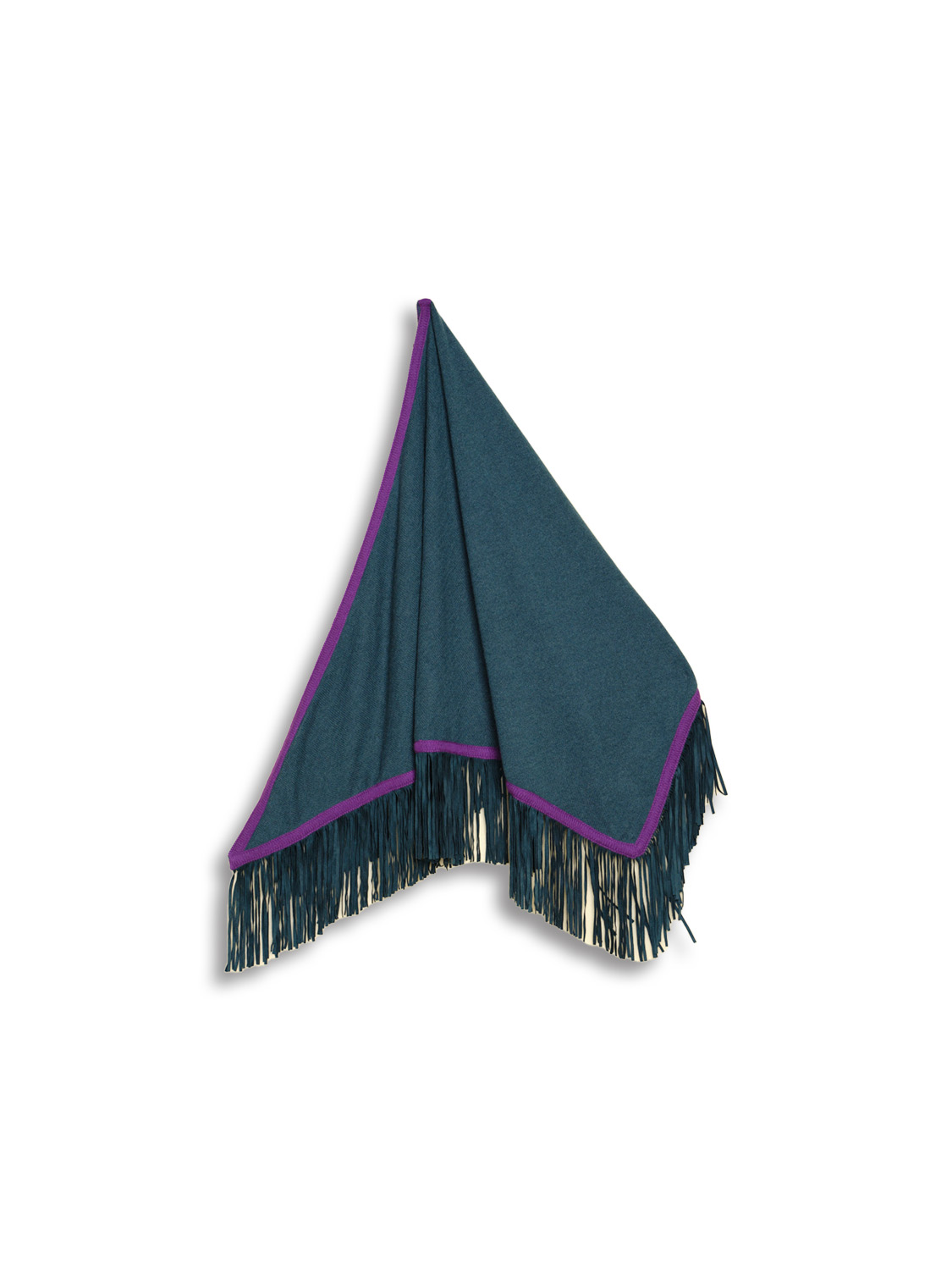 Triangolo - Triangular Cape with Fringes Details 