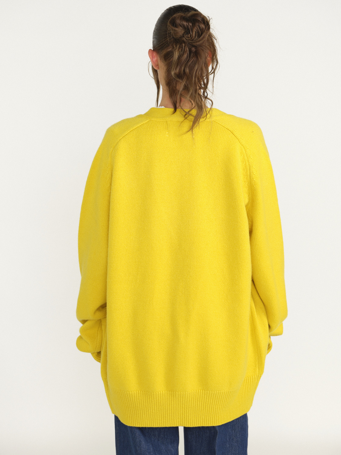 Extreme Cashmere °244 Papilli - Fine cardigan with V - neckline  yellow One Size