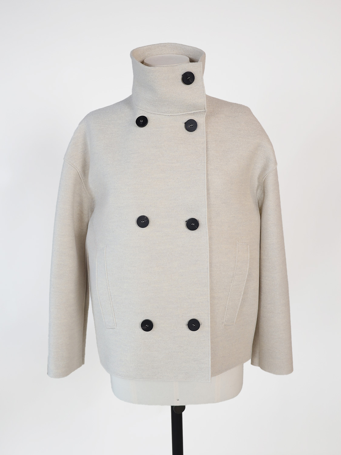 Jacket with high collar