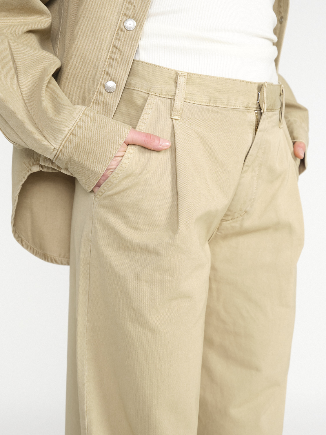 Agolde Darly Pant - Pantaloni a gamba larga in cotone   beige 24