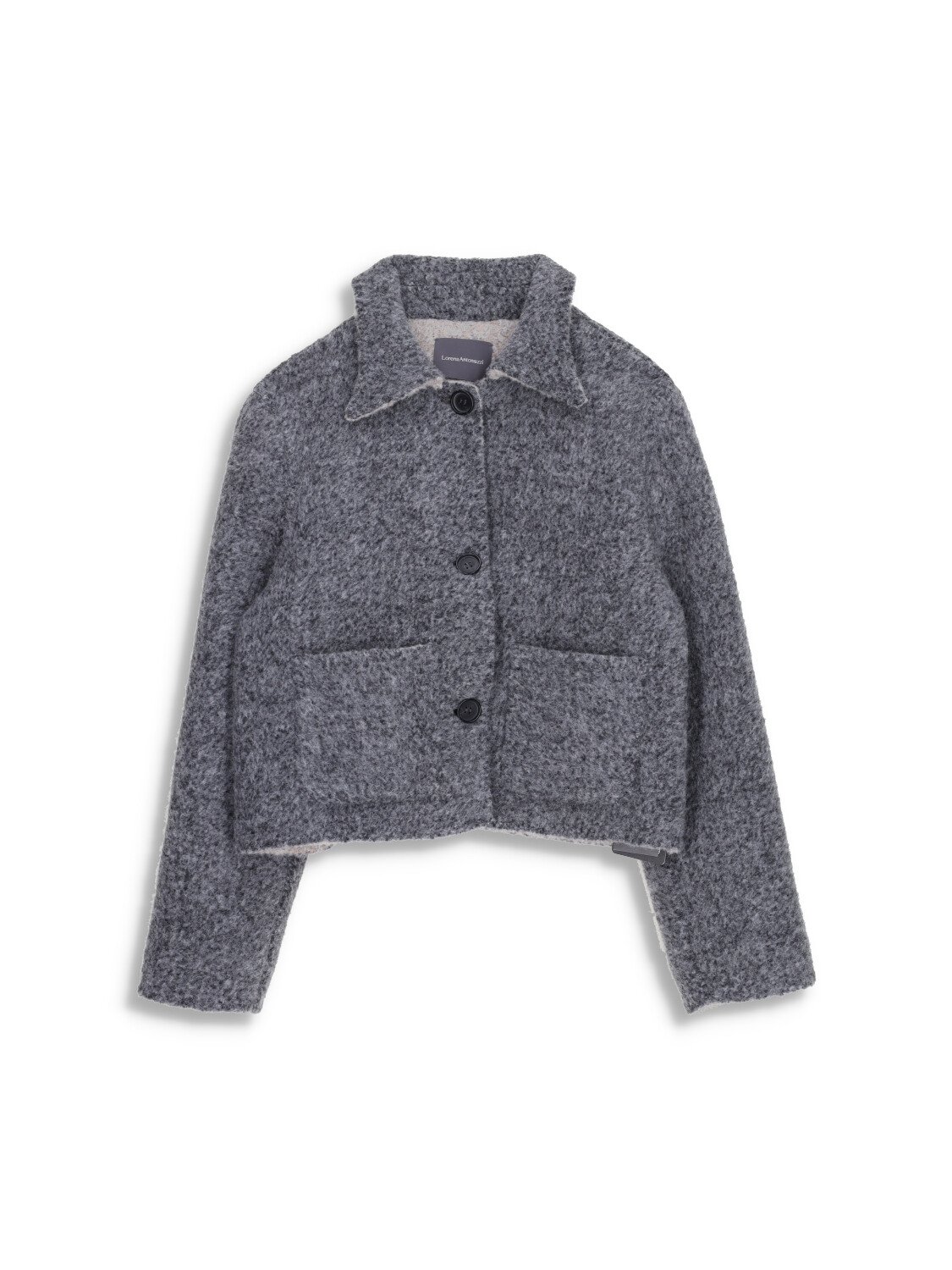 Short cut alpaca jacket with front pockets