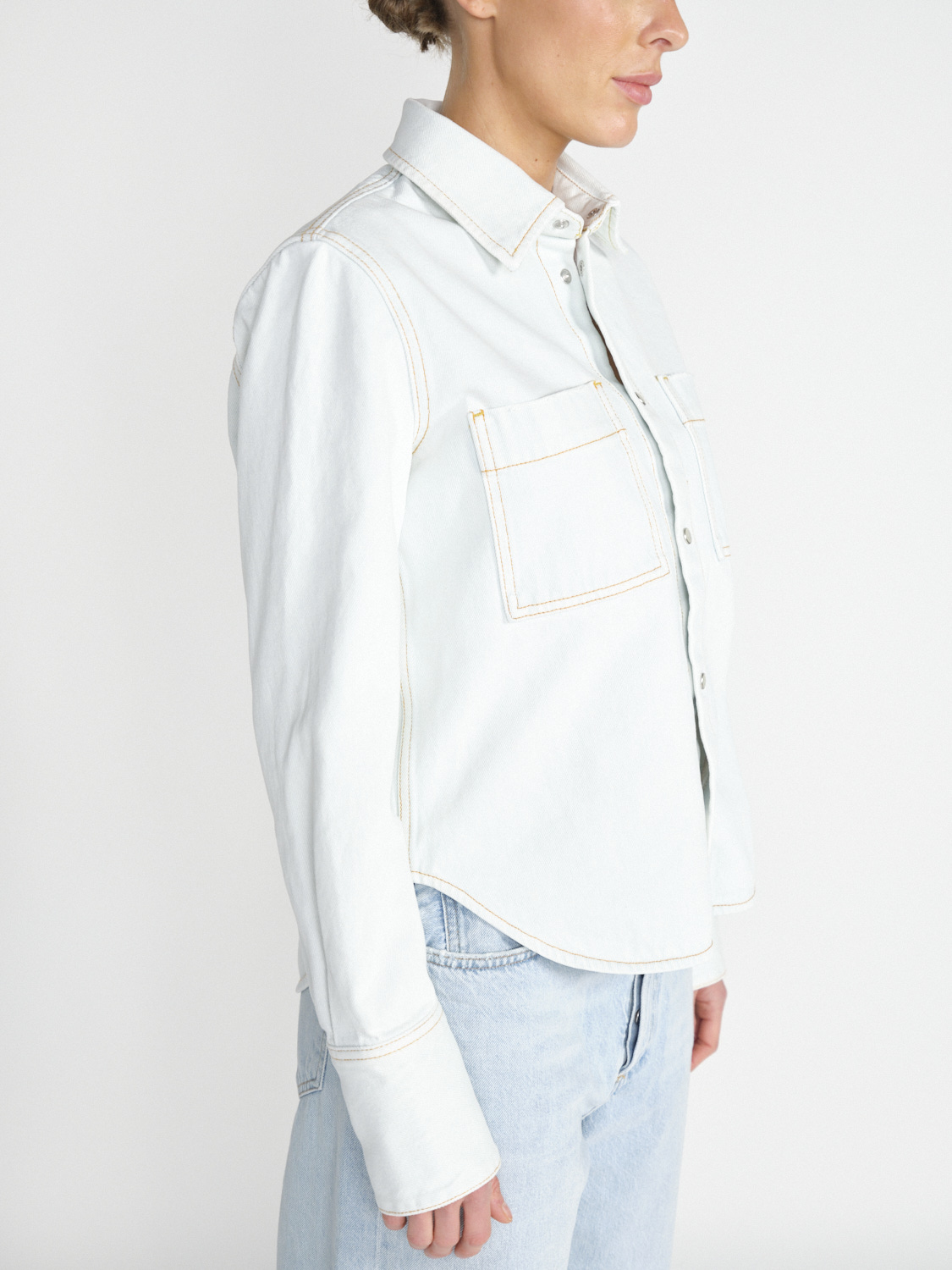 Darkpark Glenn - Cotton denim shirt  white XS/S