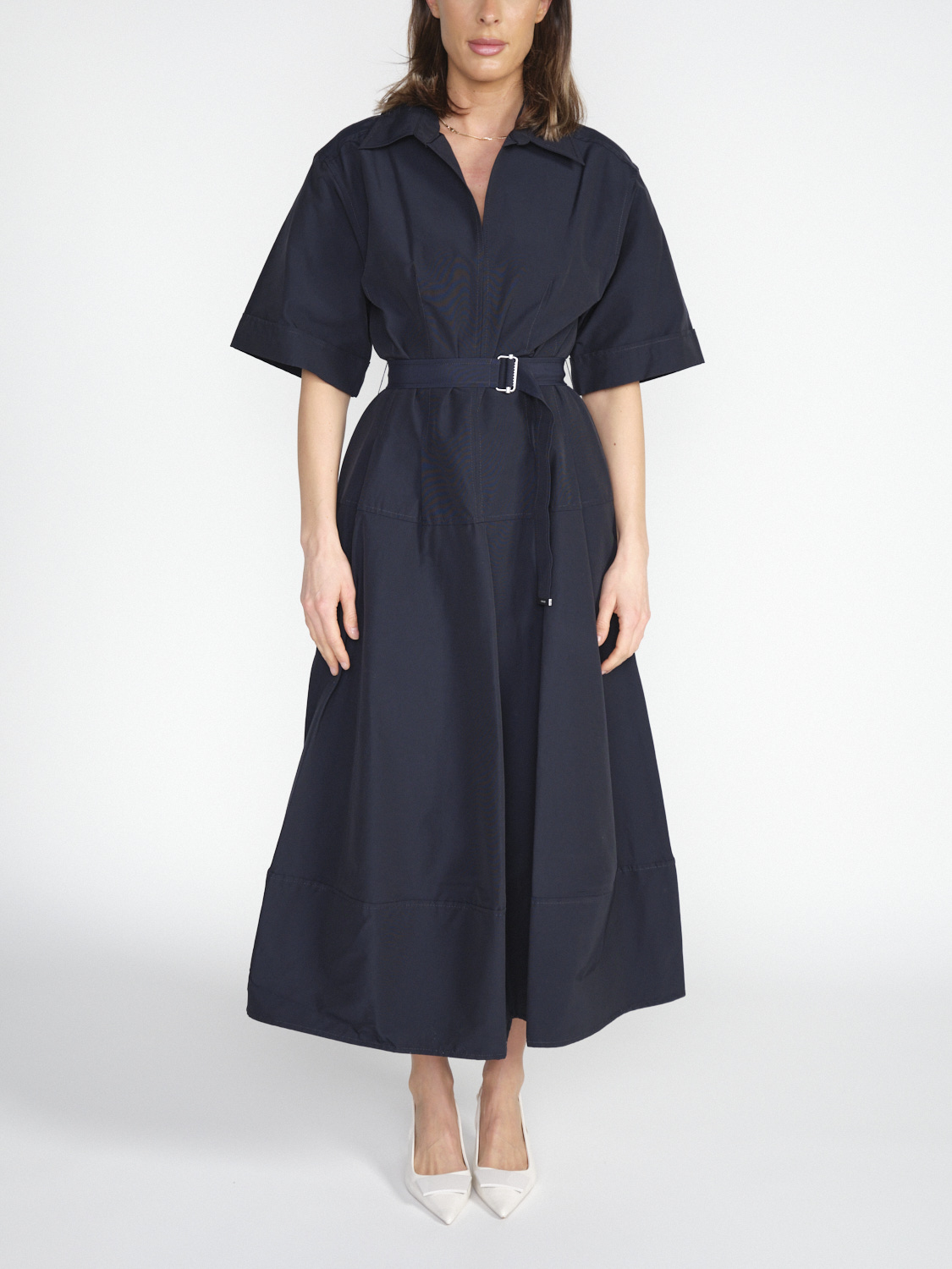 Denna – Midi dress with waist belt  