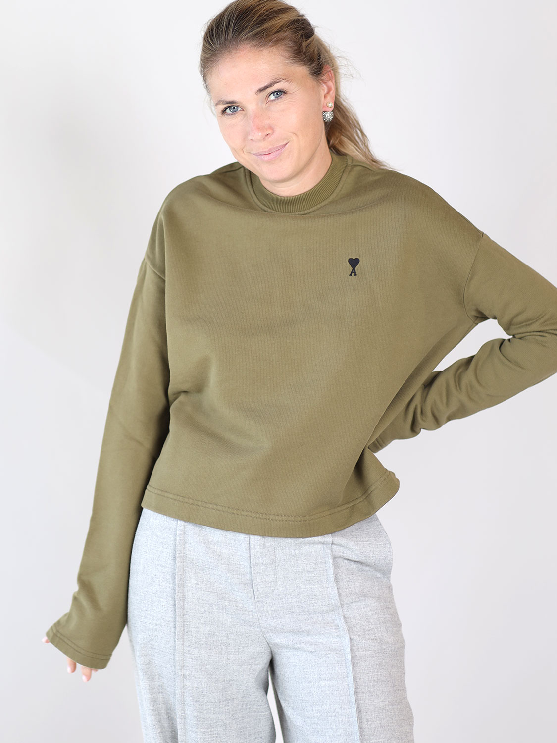 Ami Paris Molleton - Sweatshirt khaki XXS Ami Paris Molleton - Sweatshirt khaki XXS