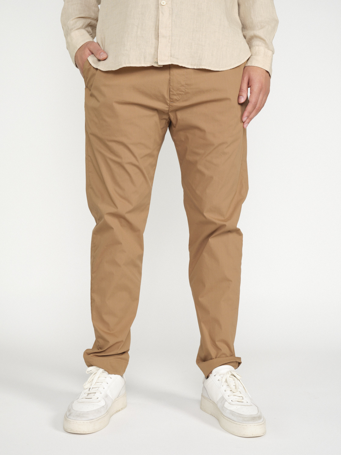 nine in the morning Yoga – cotton blend trousers in chino style  camel 50