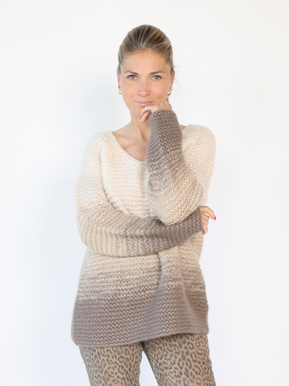 Iris von Arnim Rainbow – V-neck cashmere and silk sweater   mehrfarbig XS/S