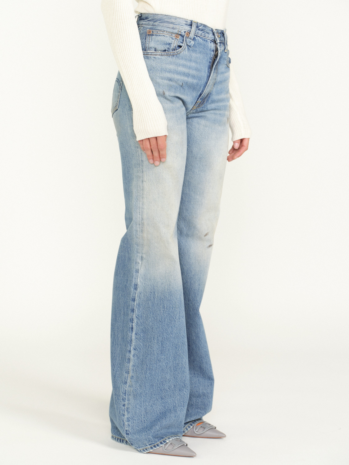 R13 Jane - Denim grande largeur en coton  bleu 26