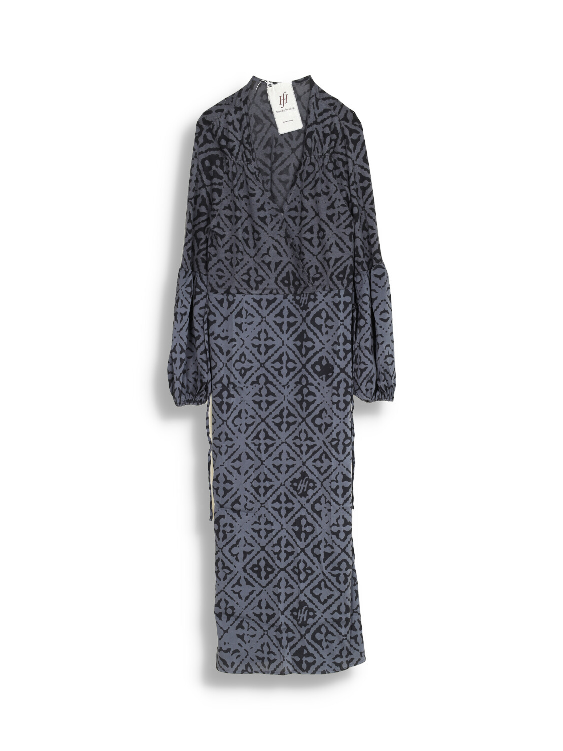 friendly hunting Dress Morose Eyes of Marrakesh - robe midi en soie avec imprimé gris XS