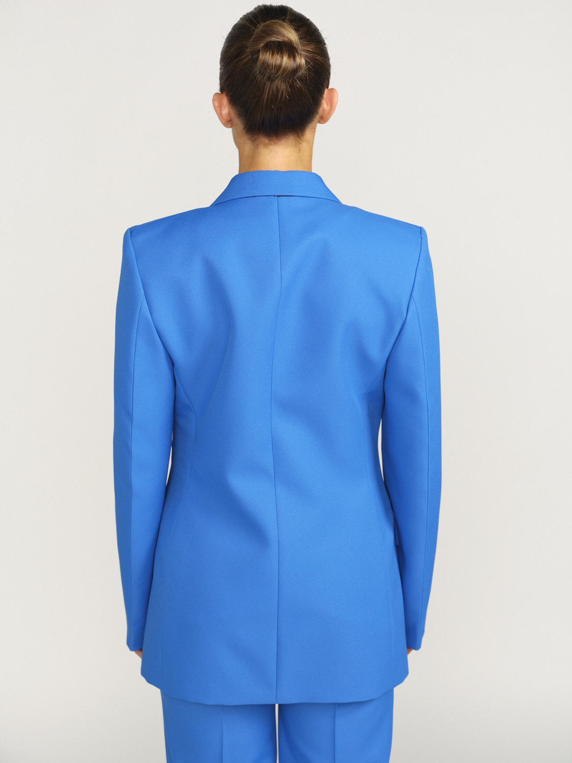 Victoria Beckham High Single Button Jacket - Single breasted blazer with patch pockets blue 36