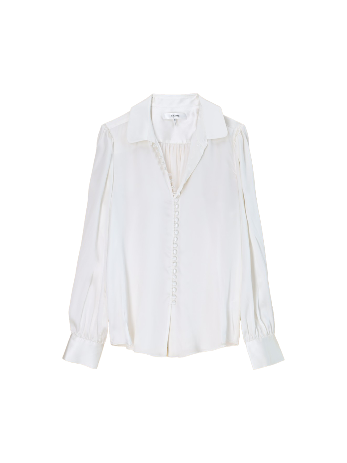 Frame Round - silk blouse with button details  creme S
