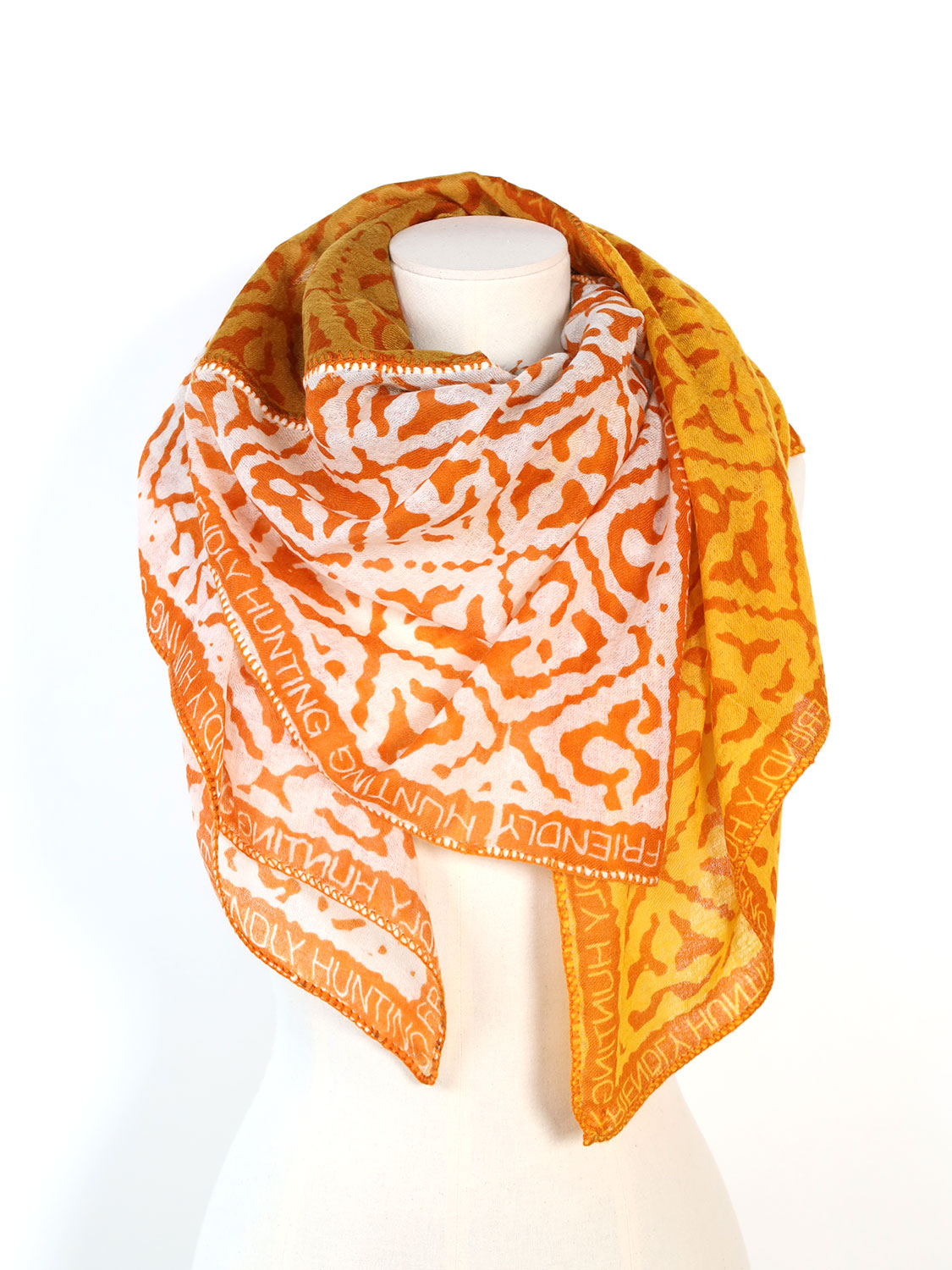 friendly hunting Patch – Schal aus Cashmere  orange One Size