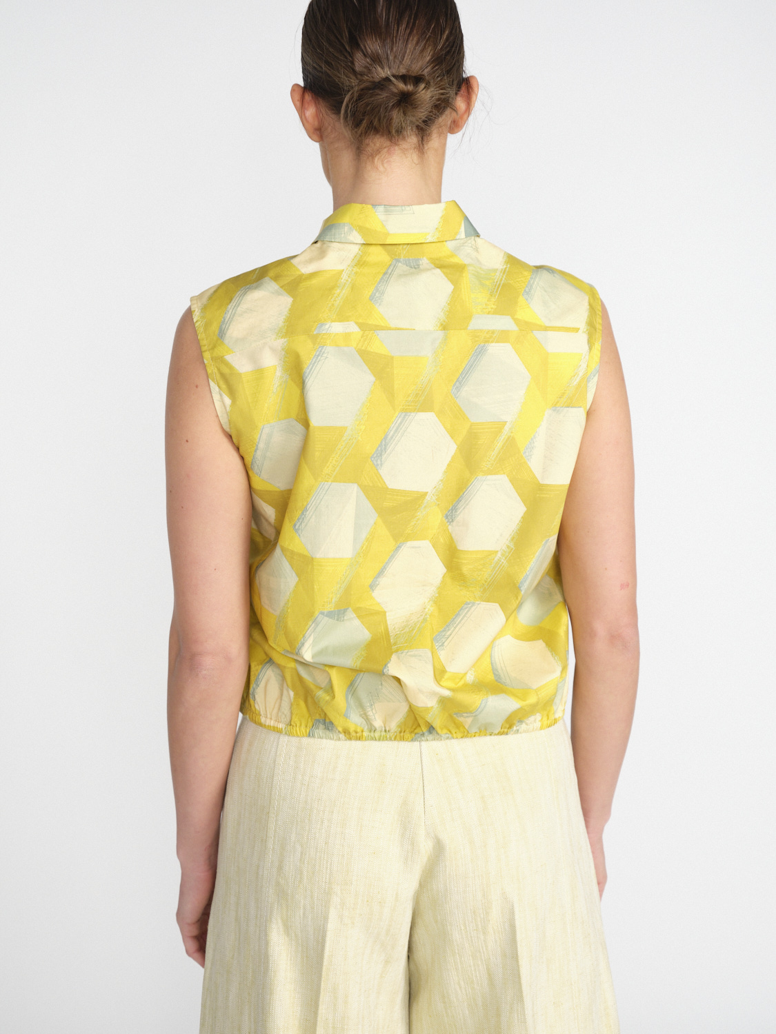 Odeeh Baumwoll-Bluse mit Gummizug 	  amarillo 36