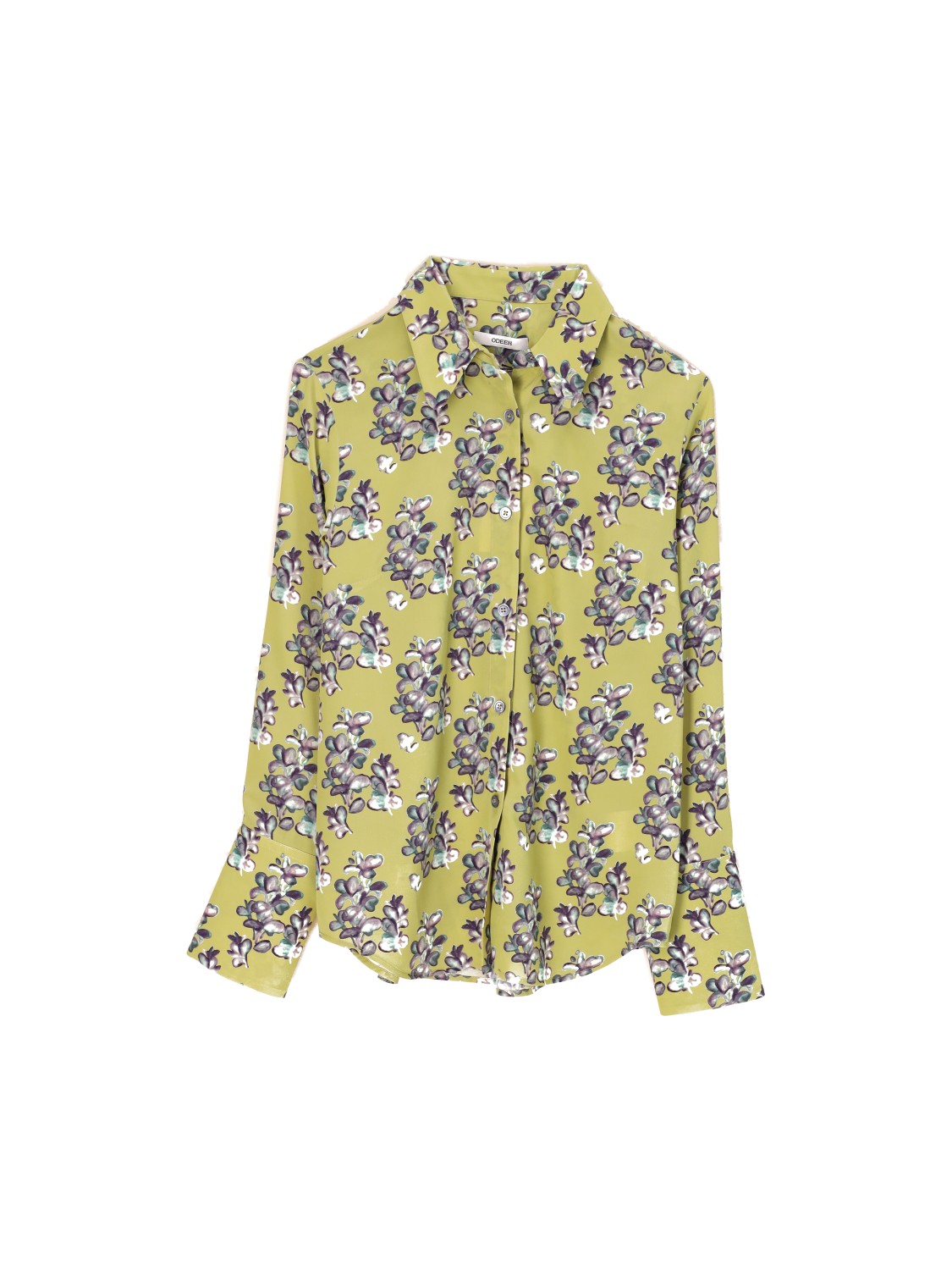 Bluse aus Seiden-Crêpe mit Blumen-Design  