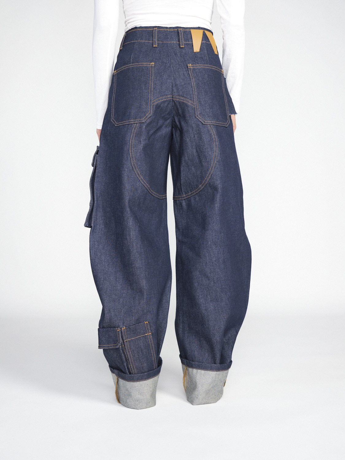 Darkpark Rosalind Denim – Oversized Cargo Jeans aus Baumwolle   blau XS/S
