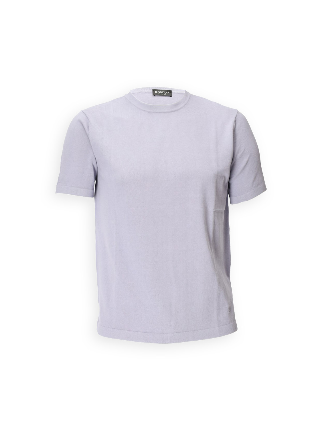 Lockeres Ripp-Strick T-Shirt aus Baumwolle 	 