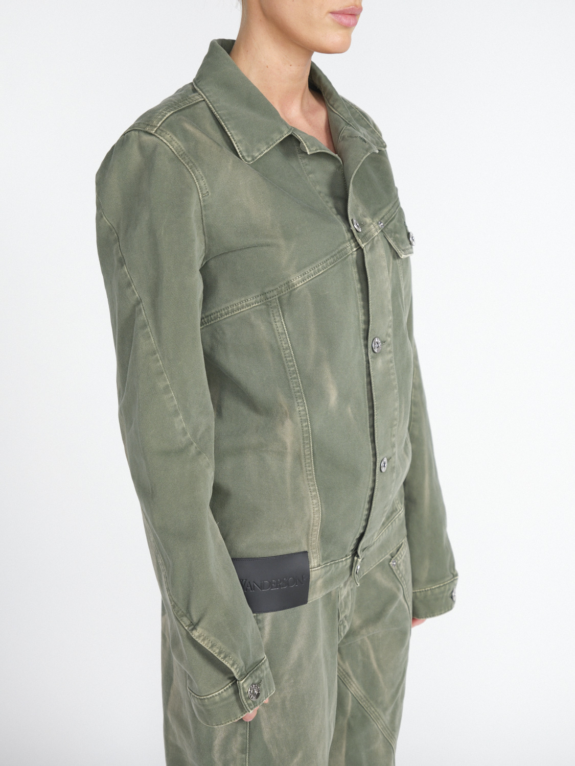 JW Anderson Twisted – Denim Jacke aus Baumwolle	  verde XS