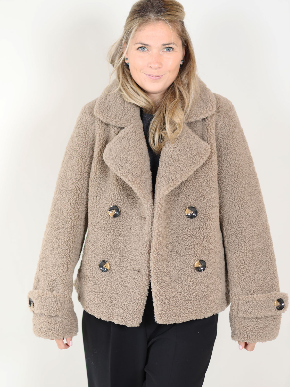 Betta Corradi Giacca – Jacke in Felloptik   taupe S
