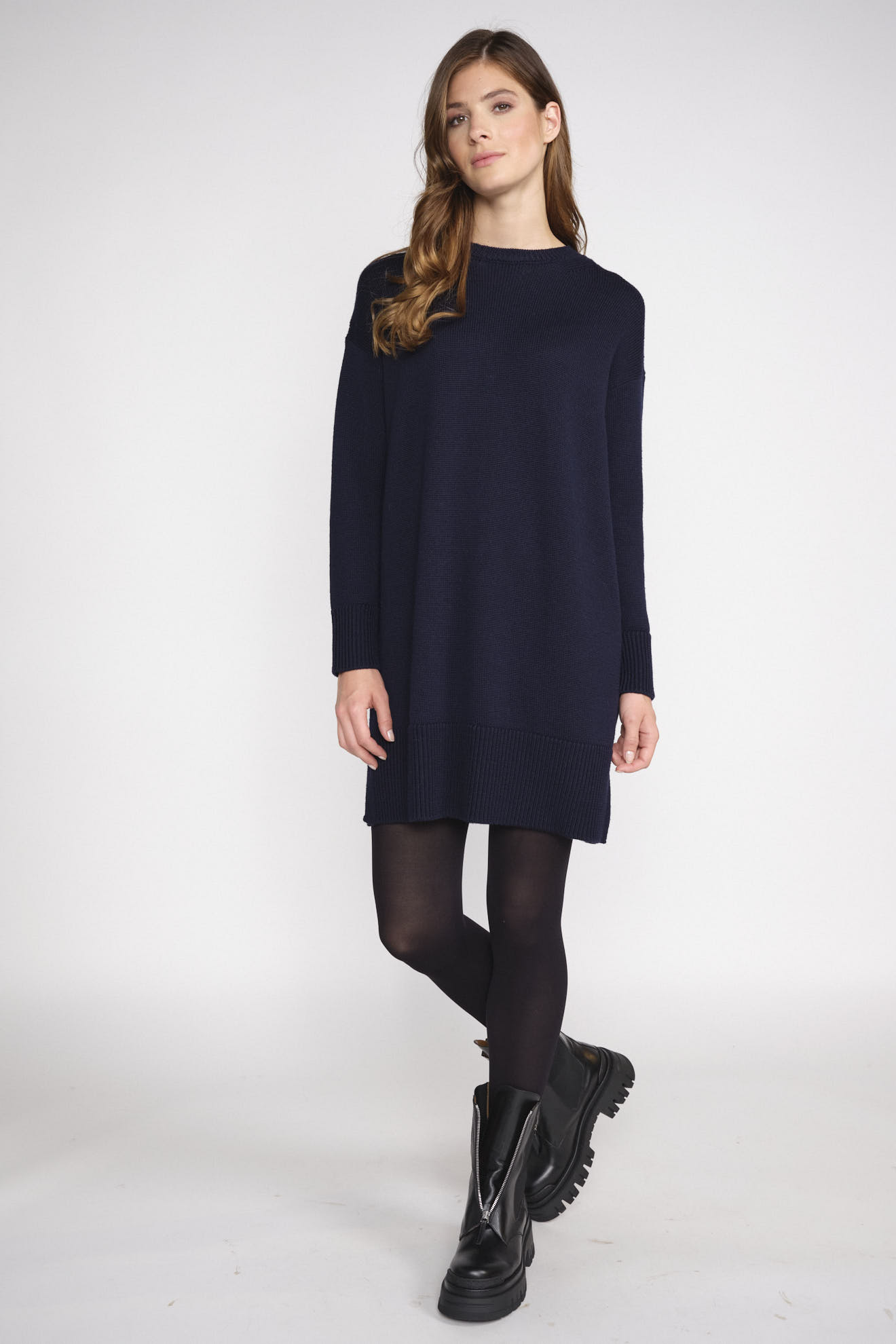 Dondup Blue Wool Dress 38