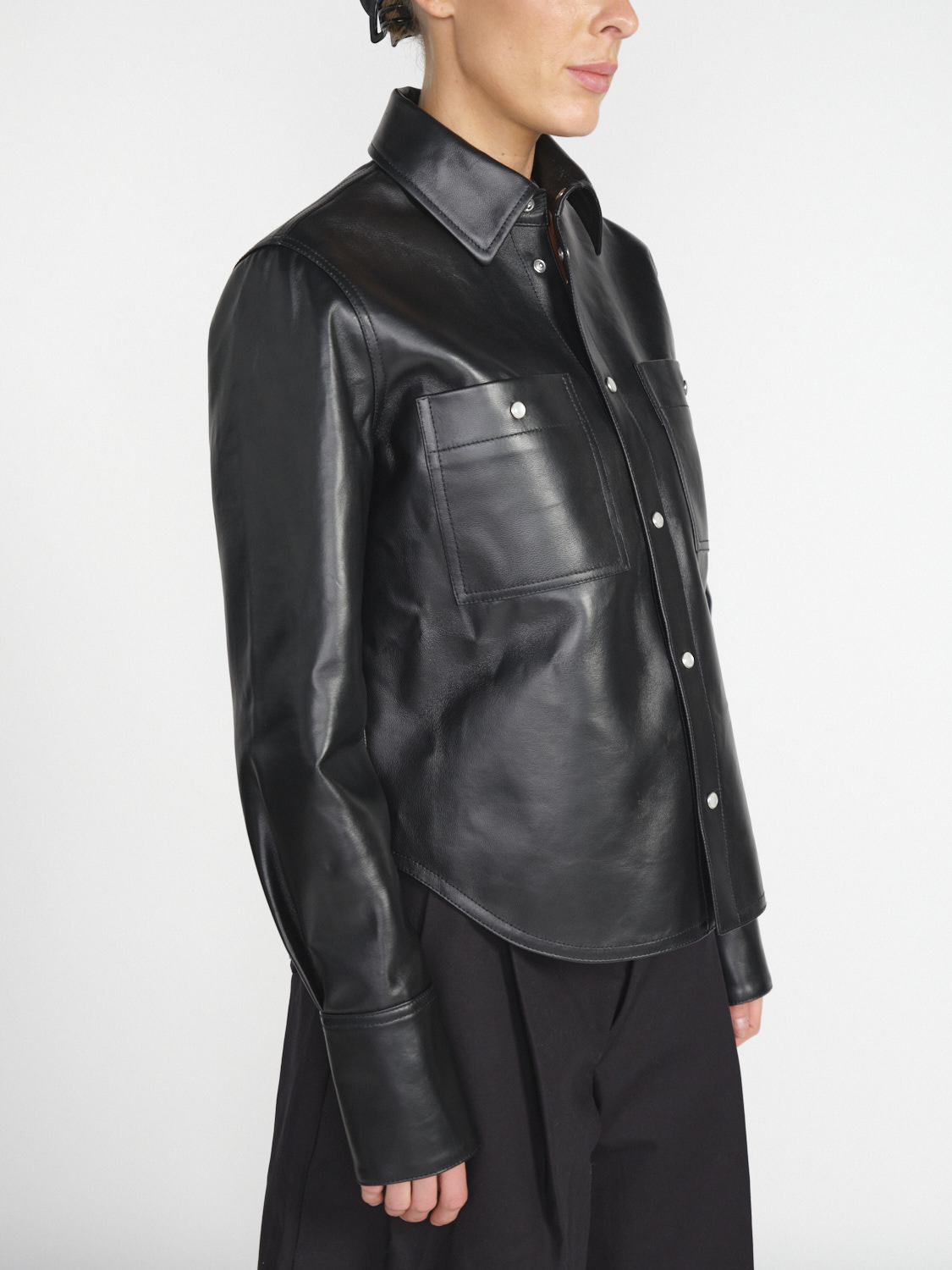 Darkpark Glenn - Shirt made from leather  black One Size