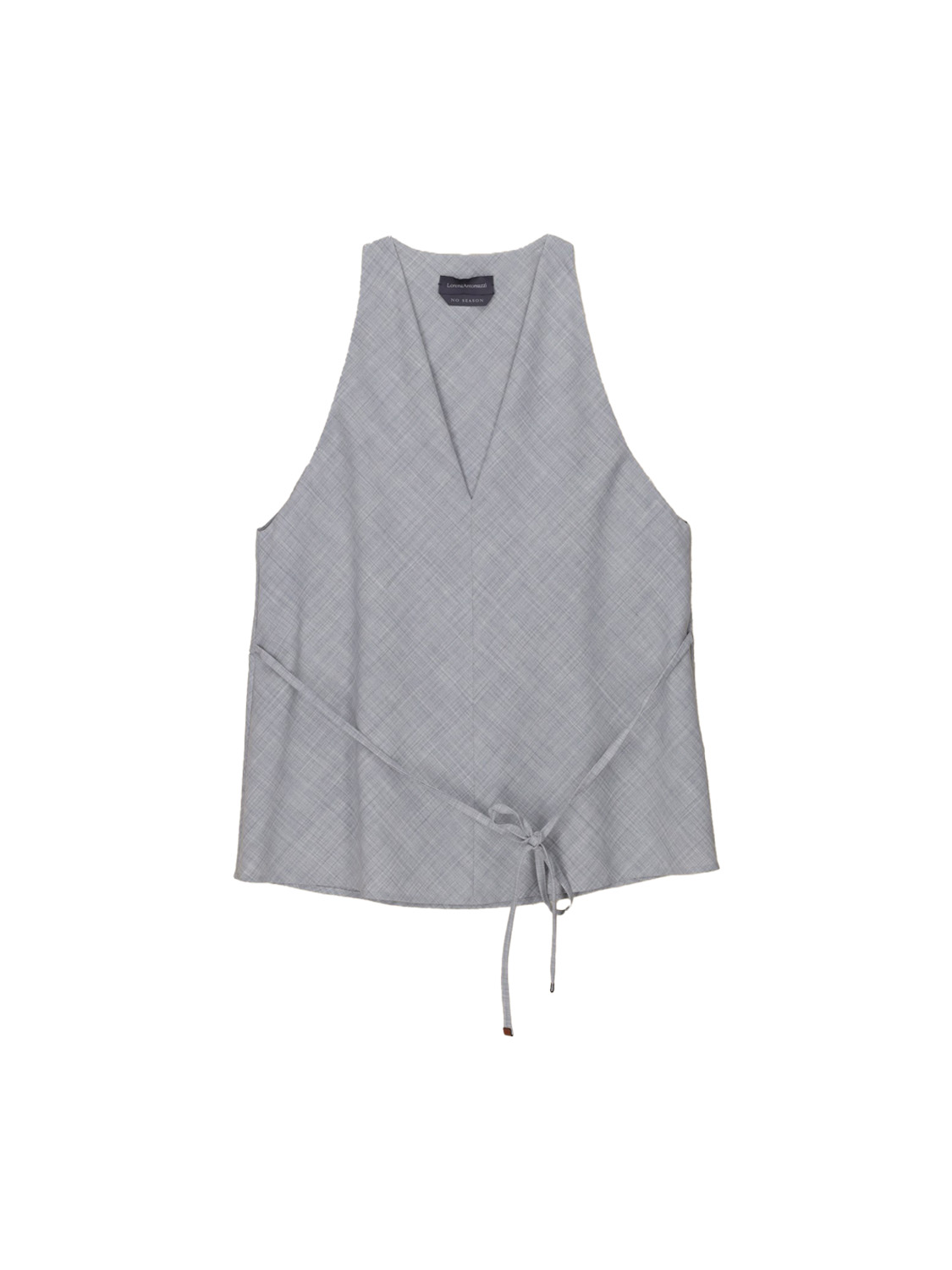 Stretchy virgin wool blouse with tie detail 