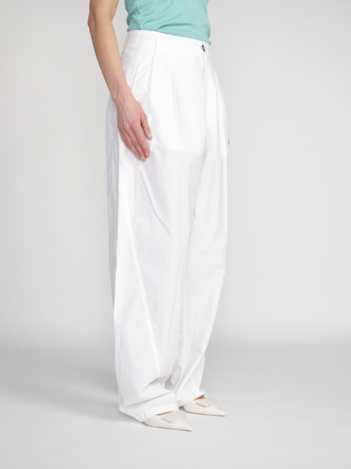 Darkpark Phebe – Oversized Baumwoll-Wide-Leg-Hose weiß S/M