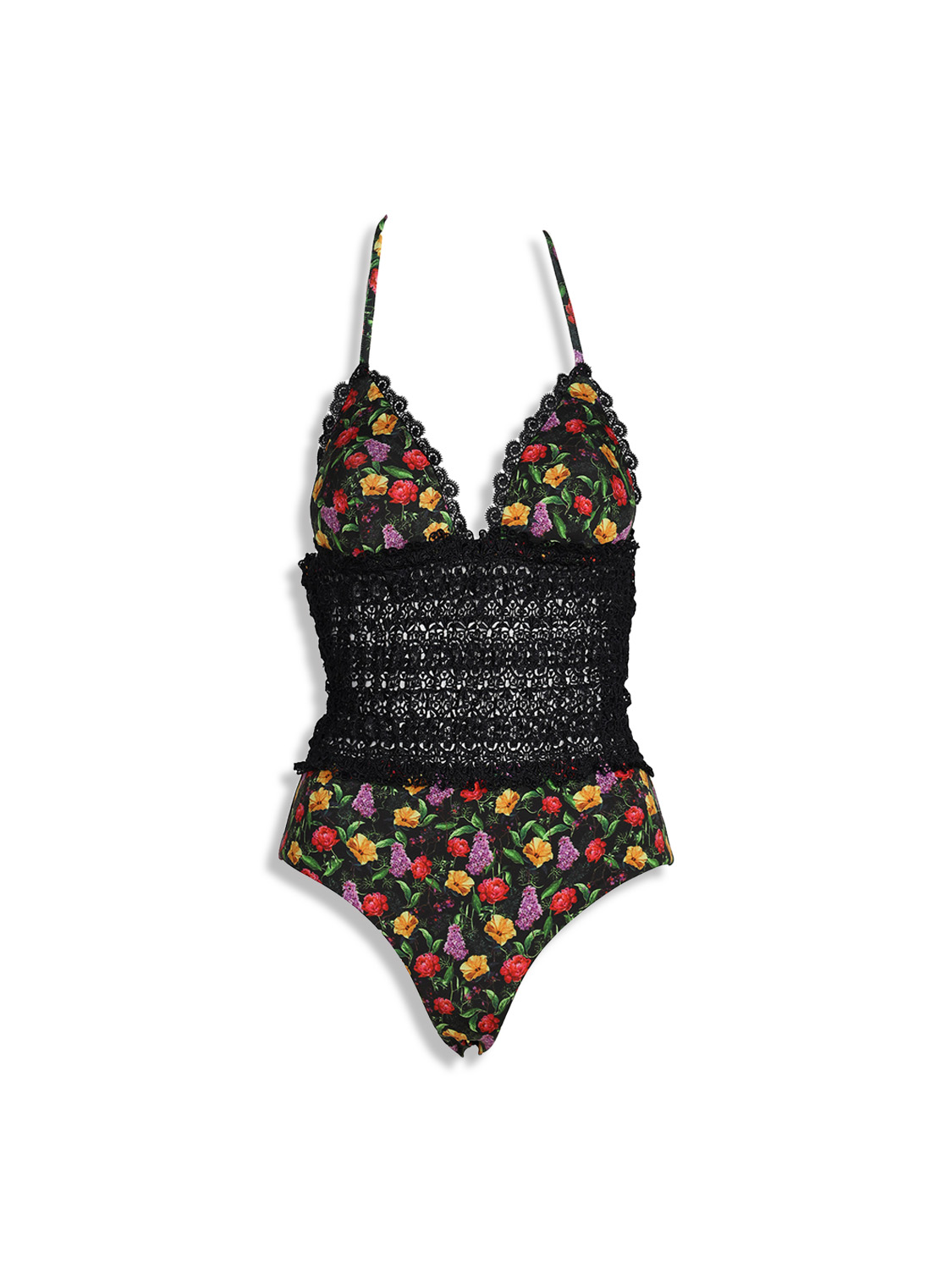 Rola - Swimsuit with floral pattern and lace details