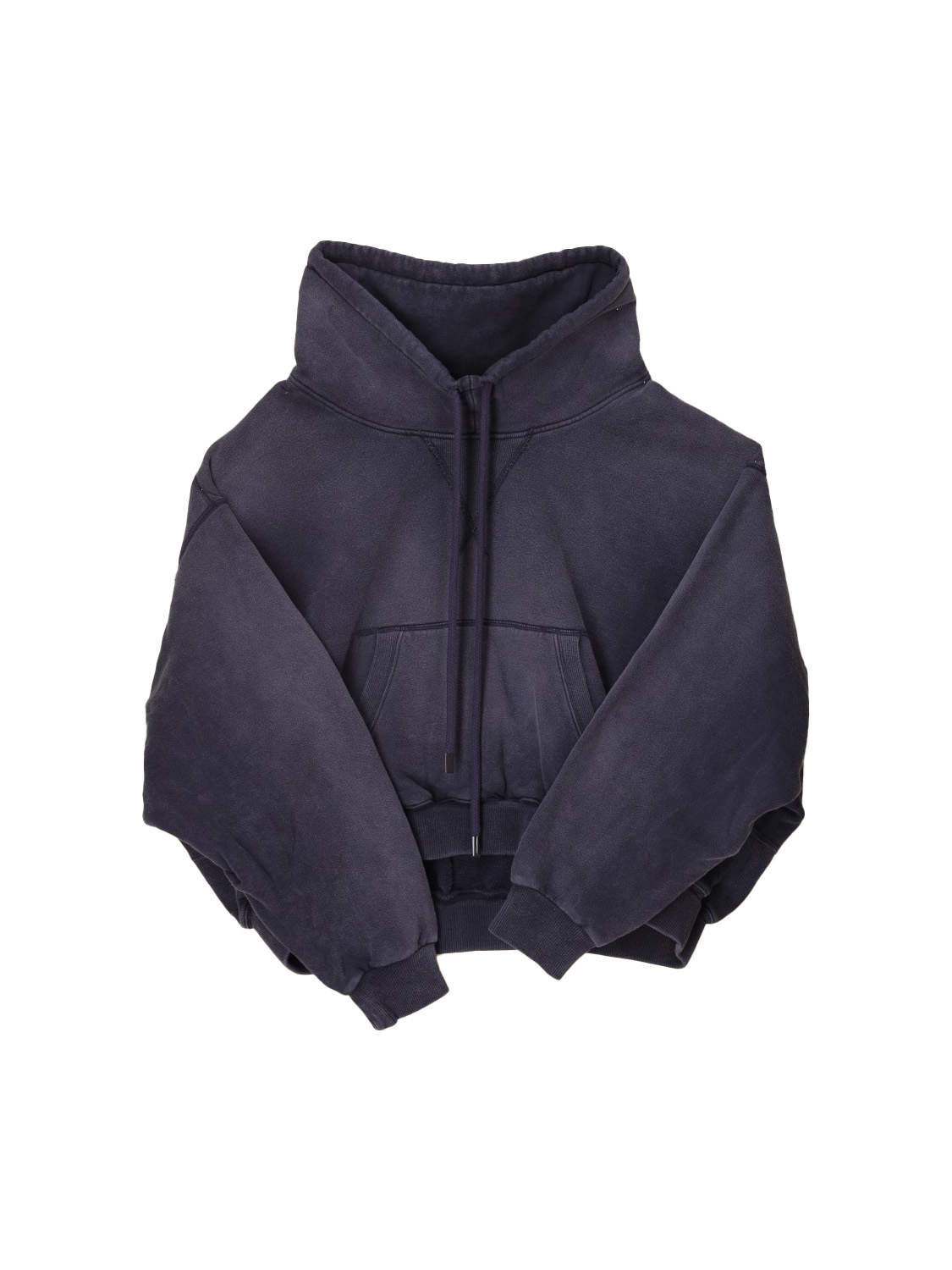R13 Funnel Neck – cropped popover hoodie  navy XS