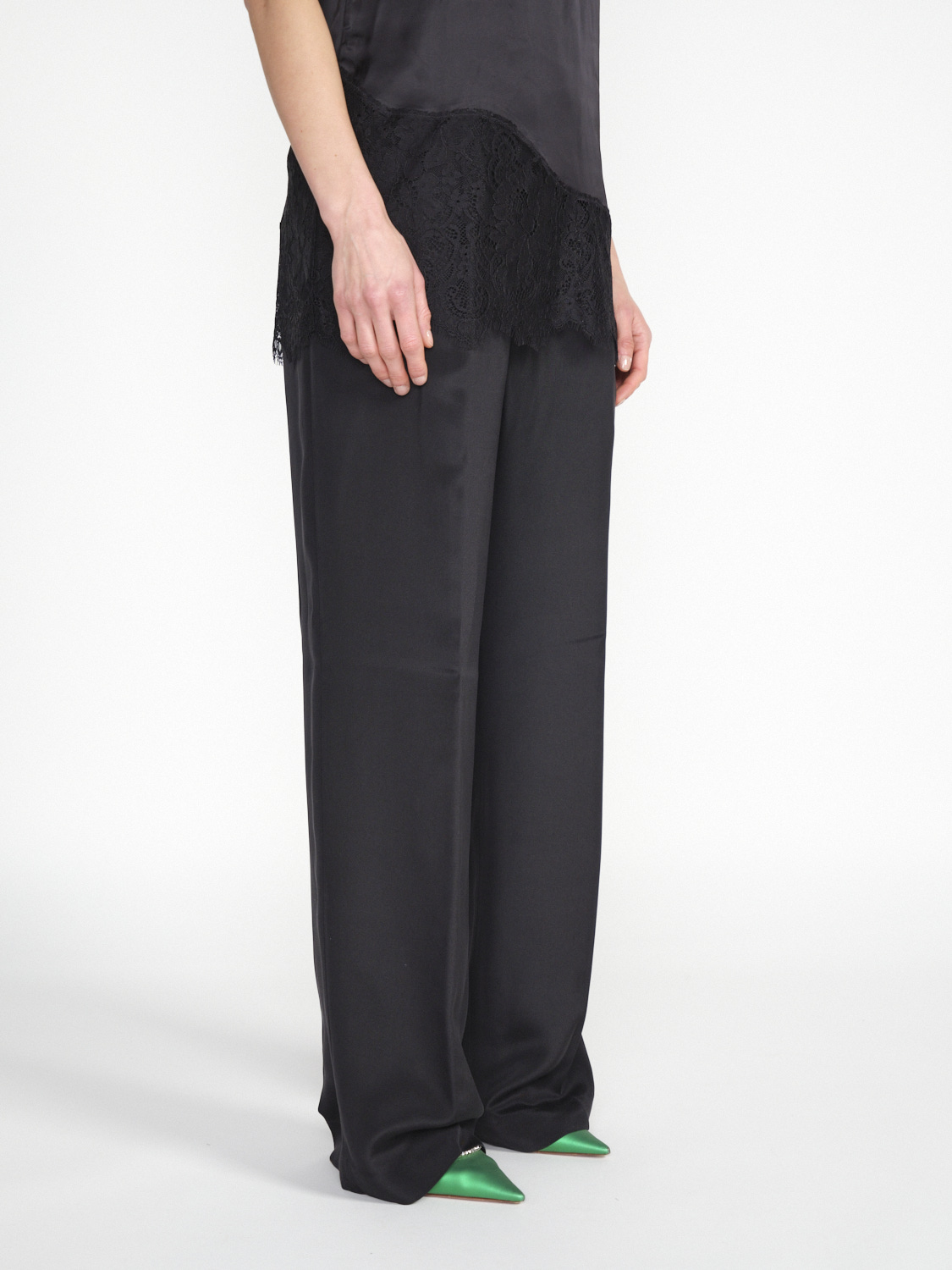 nine in the morning Silk trousers Chino style  black 26