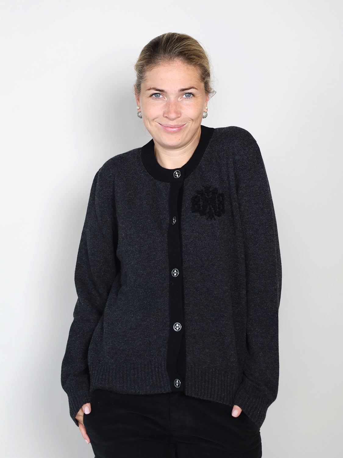Barrie Mini - Cashmere-Cardigan anthrazit S
