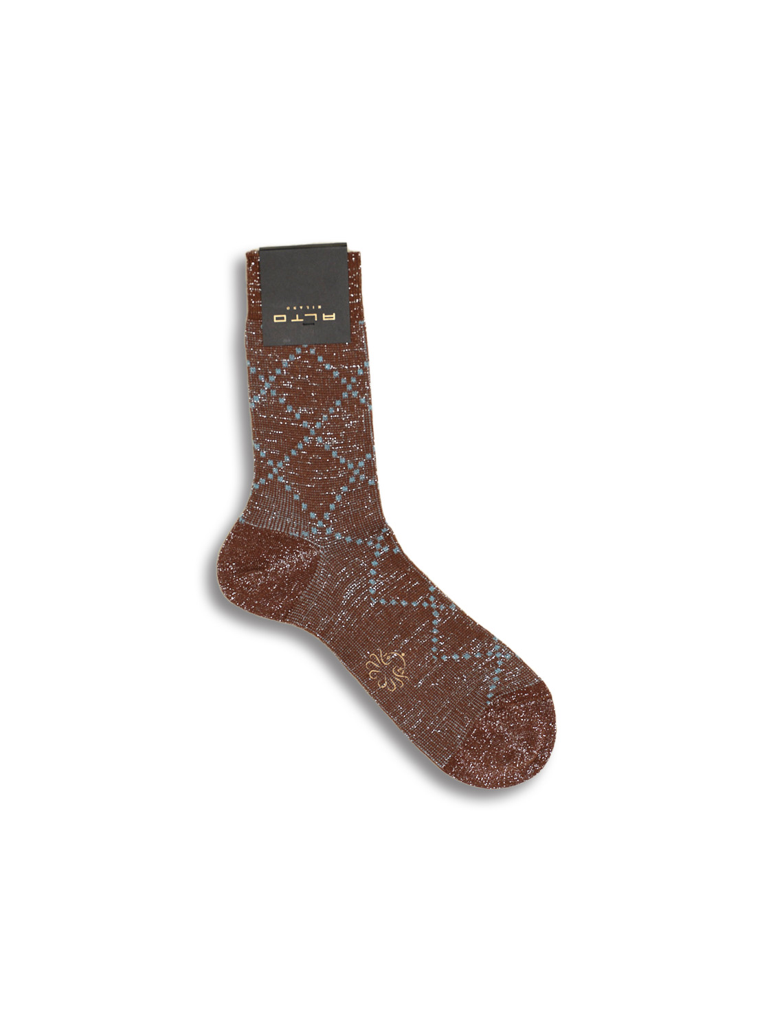 Check Corto - Checked socks with glitter threads 