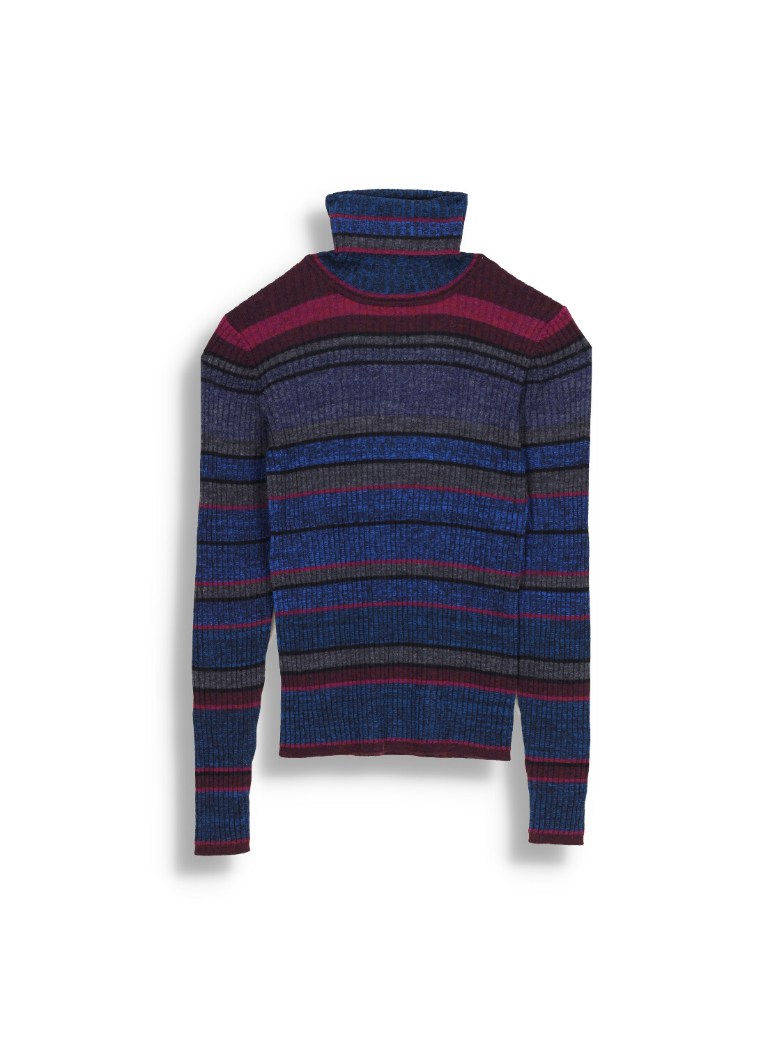 Striped wool turtleneck sweater