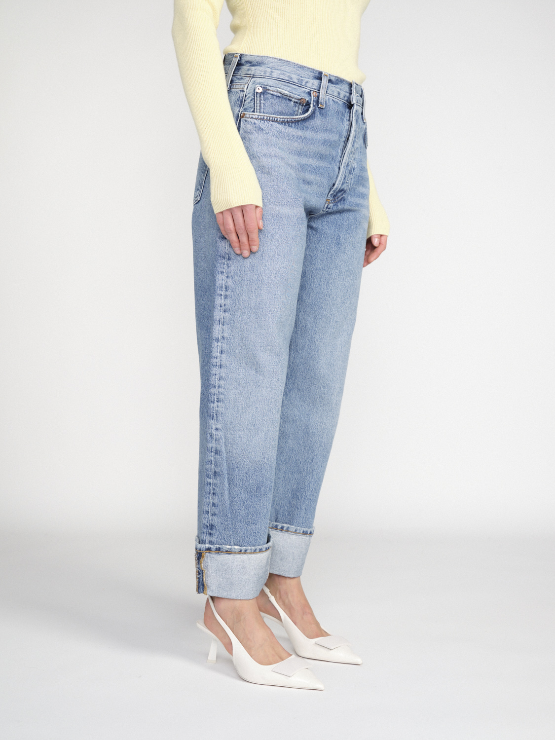 Agolde Fran – Straight Wide-Leg Jeans aus Baumwolle   blau 26