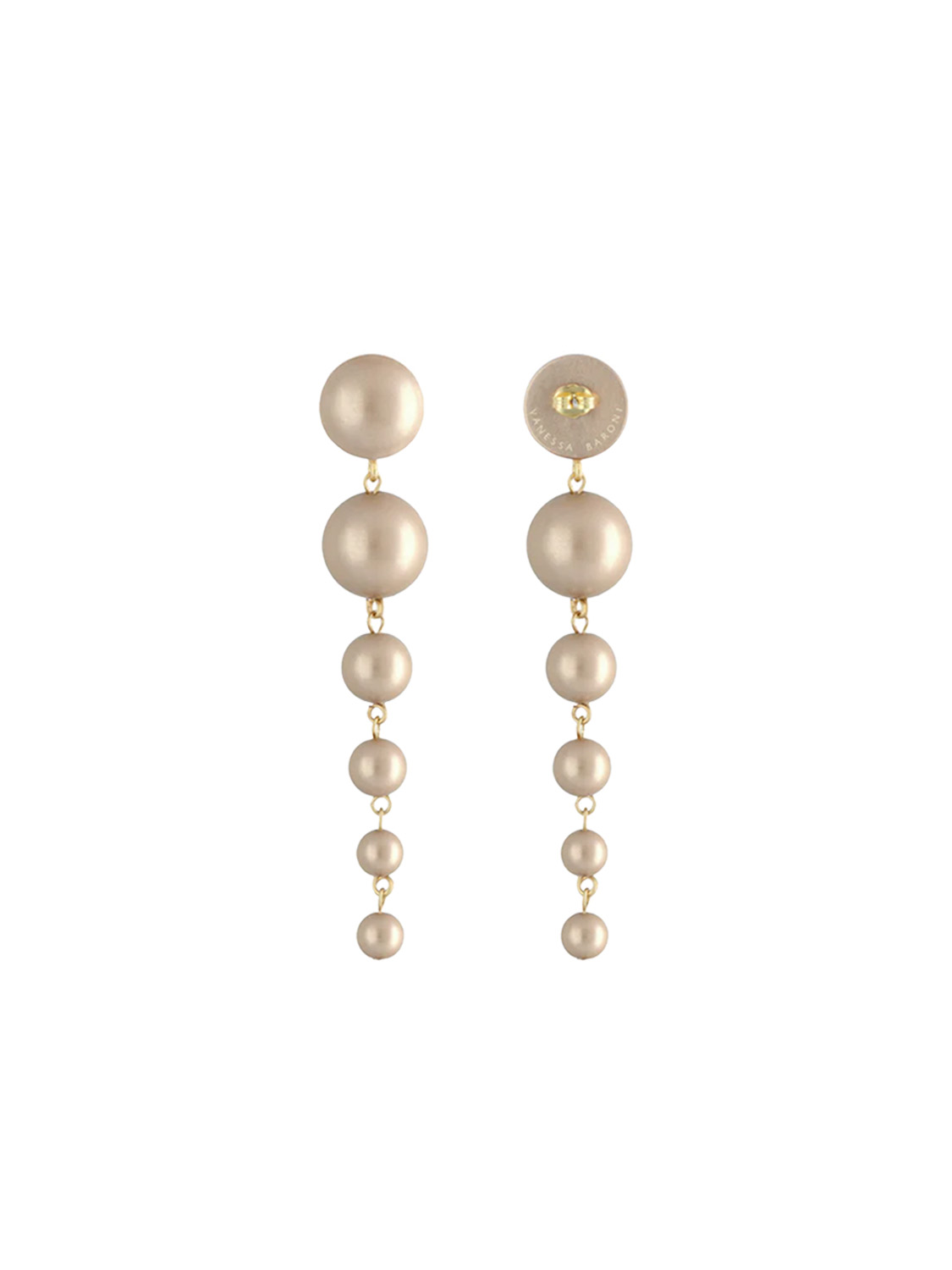 Vanessa Baroni Waterfal Pearl earrings  champagner One Size