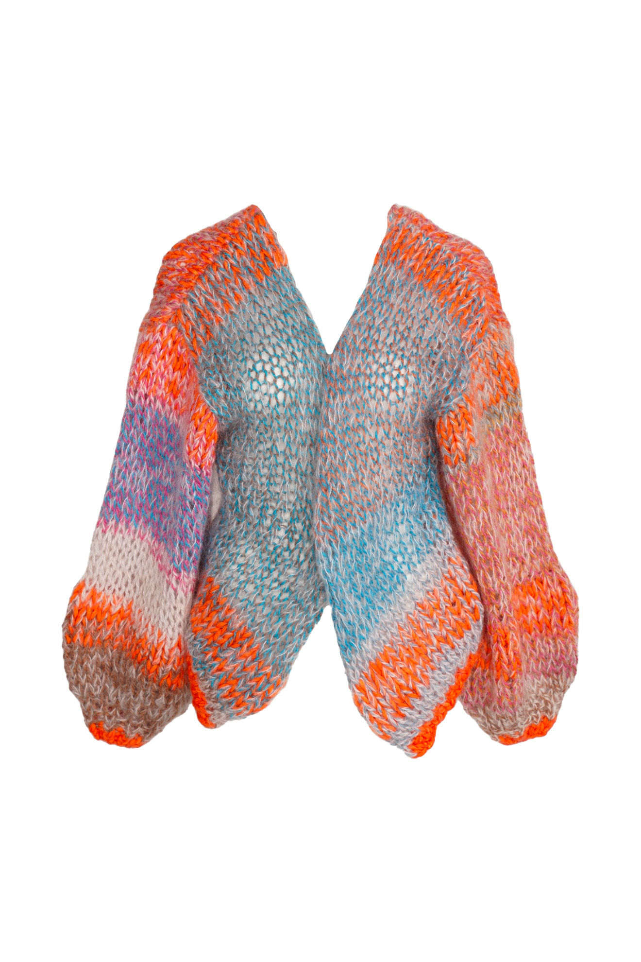 Mia Cardigan - Chunky knit cardigan with balloon sleeves multi One Size
