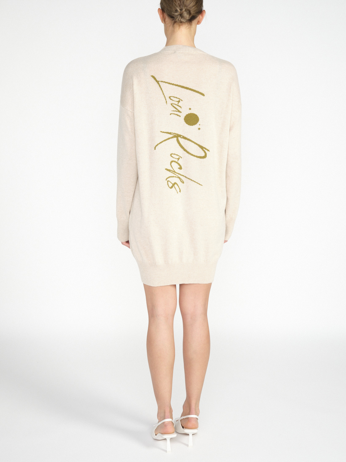 Antonia Zander Rocky - Abito corto in maglia di cashmere   beige M