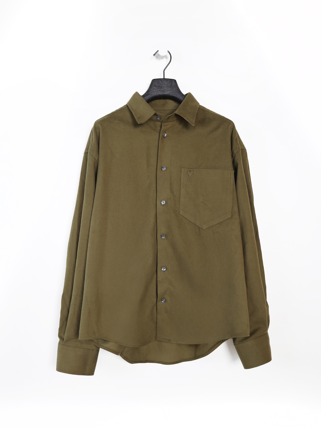 Ami Paris  Chemise - Cotton shirt khaki XS