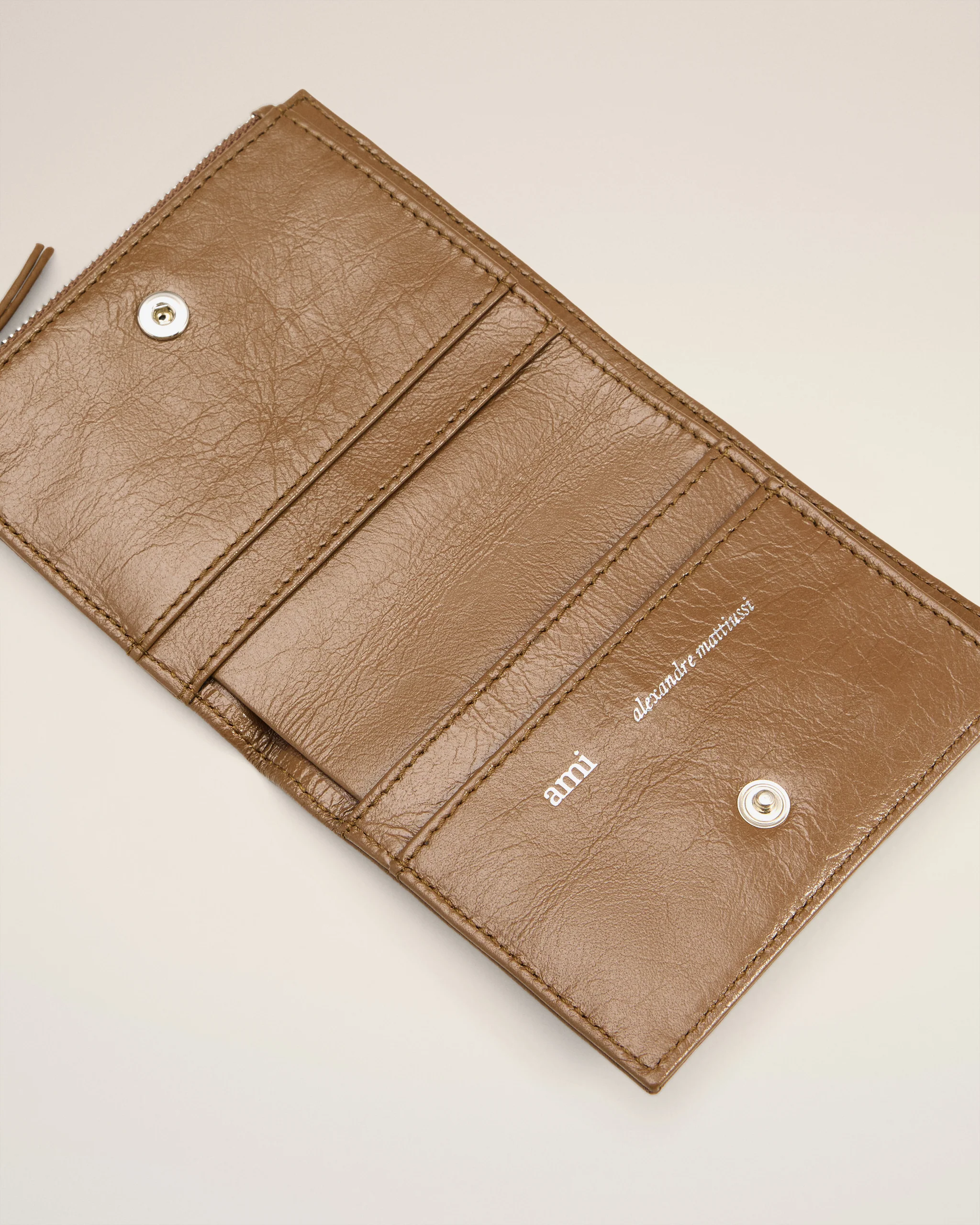 Ami Paris  Cuir Liss – Portmonnaie aus Glattleder  braun One Size