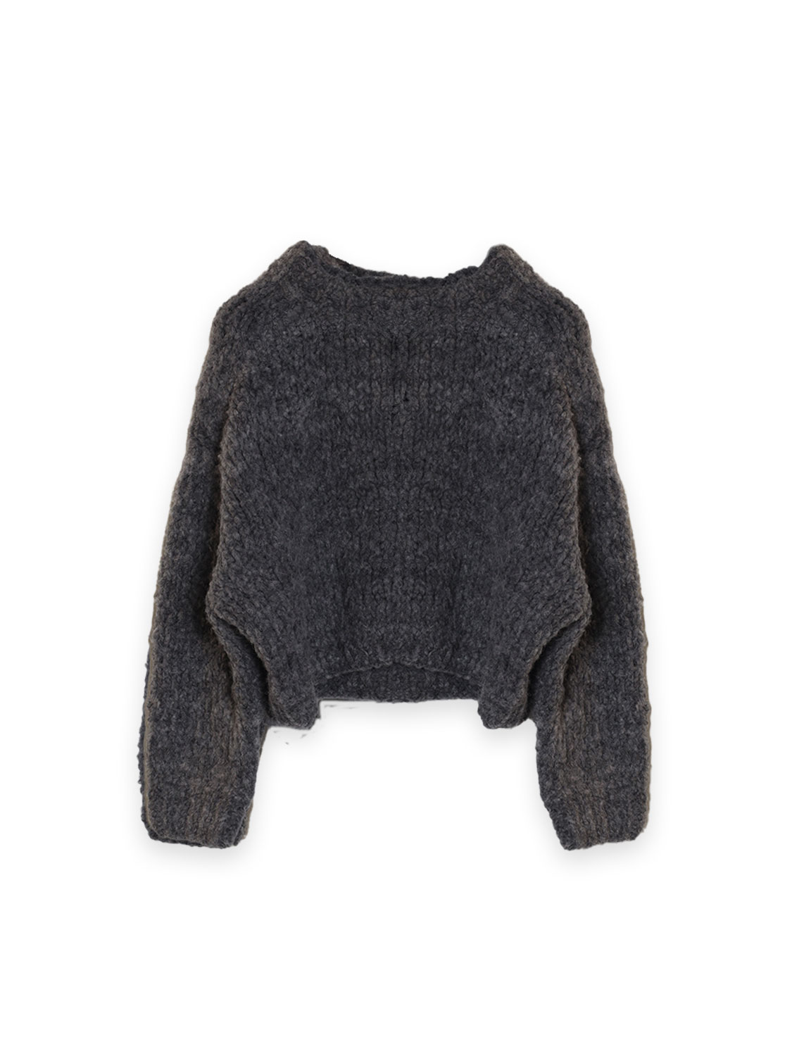 Cropped sweater in wool and alpaca blend