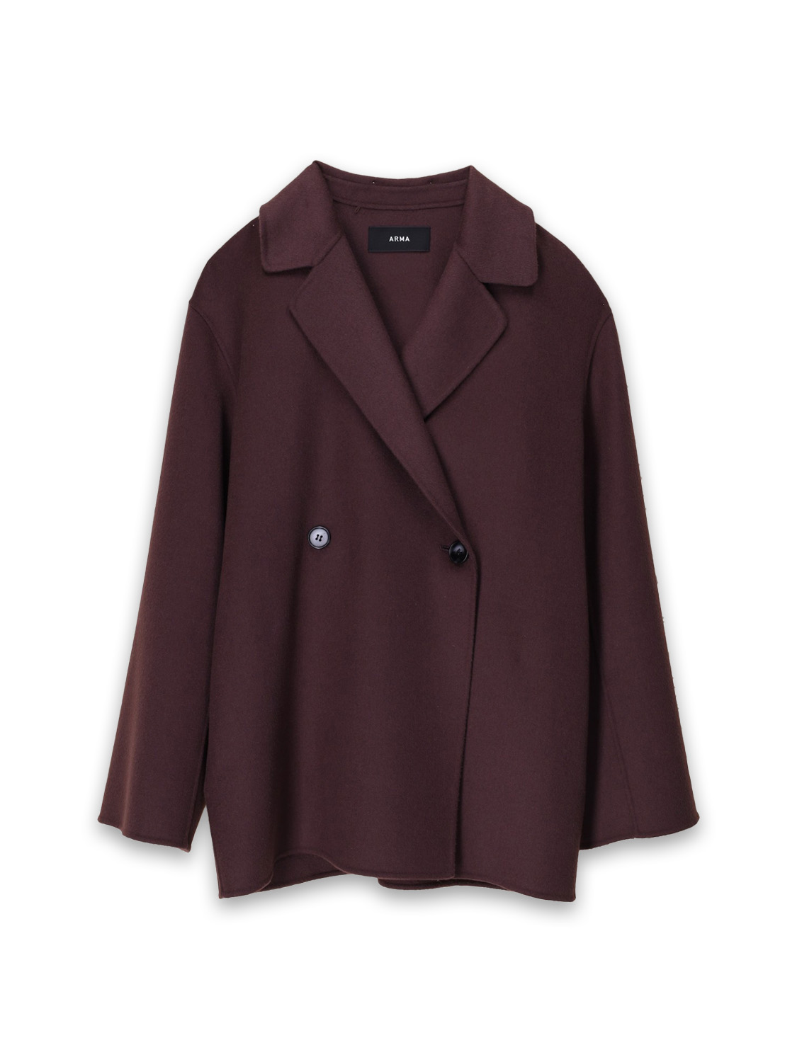 Manteau court en laine avec détail d'attache