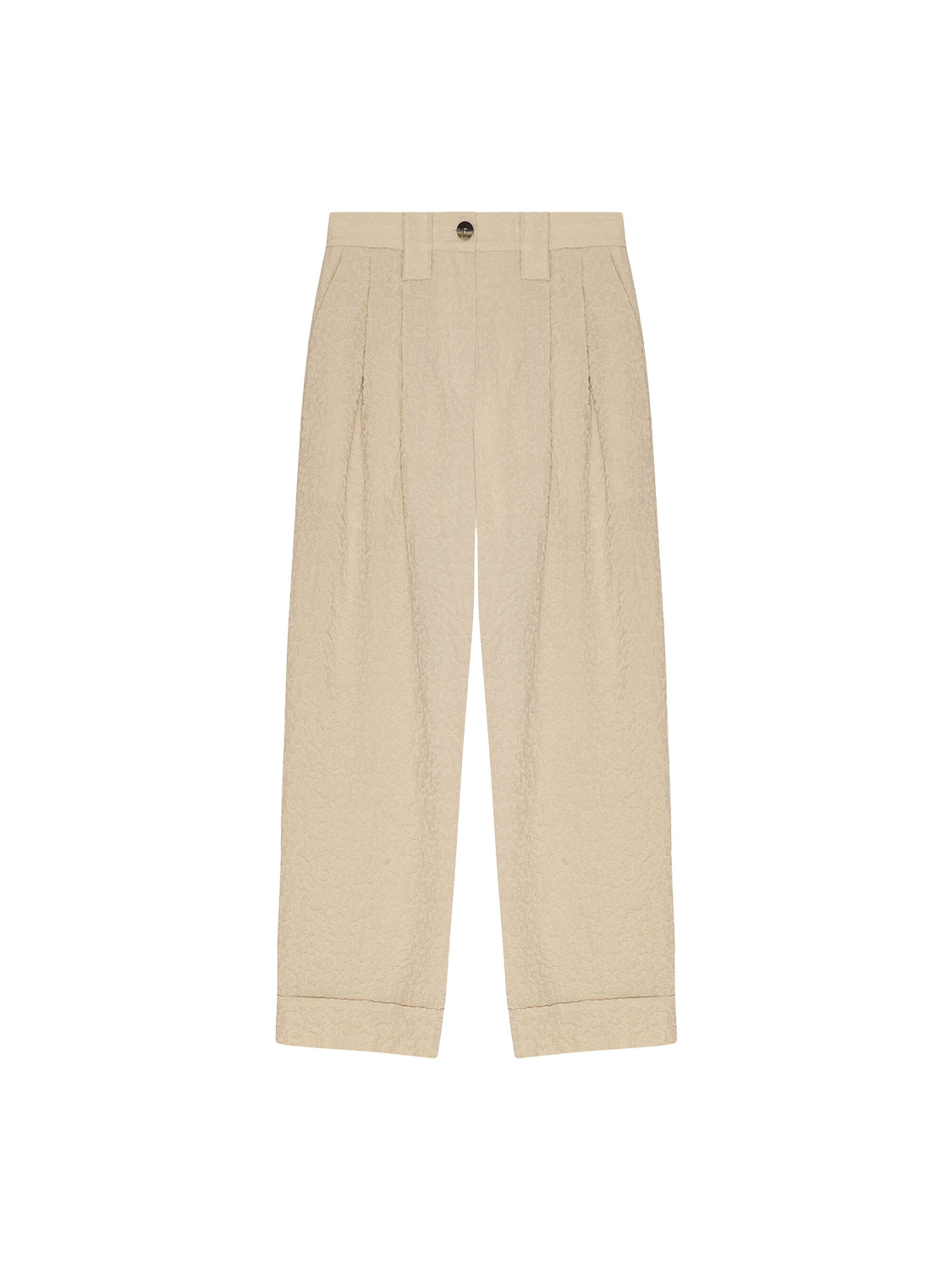 Ganni Pantaloni a gamba larga testurizzati   beige 34