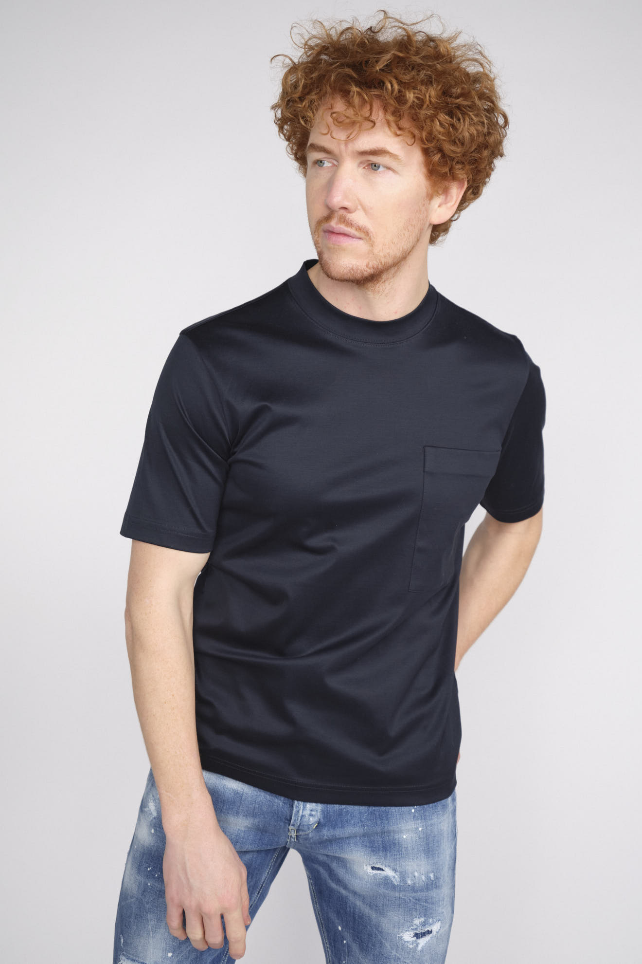 Stefan Brandt Eike – T-Shirt aus Baumwolle blau M