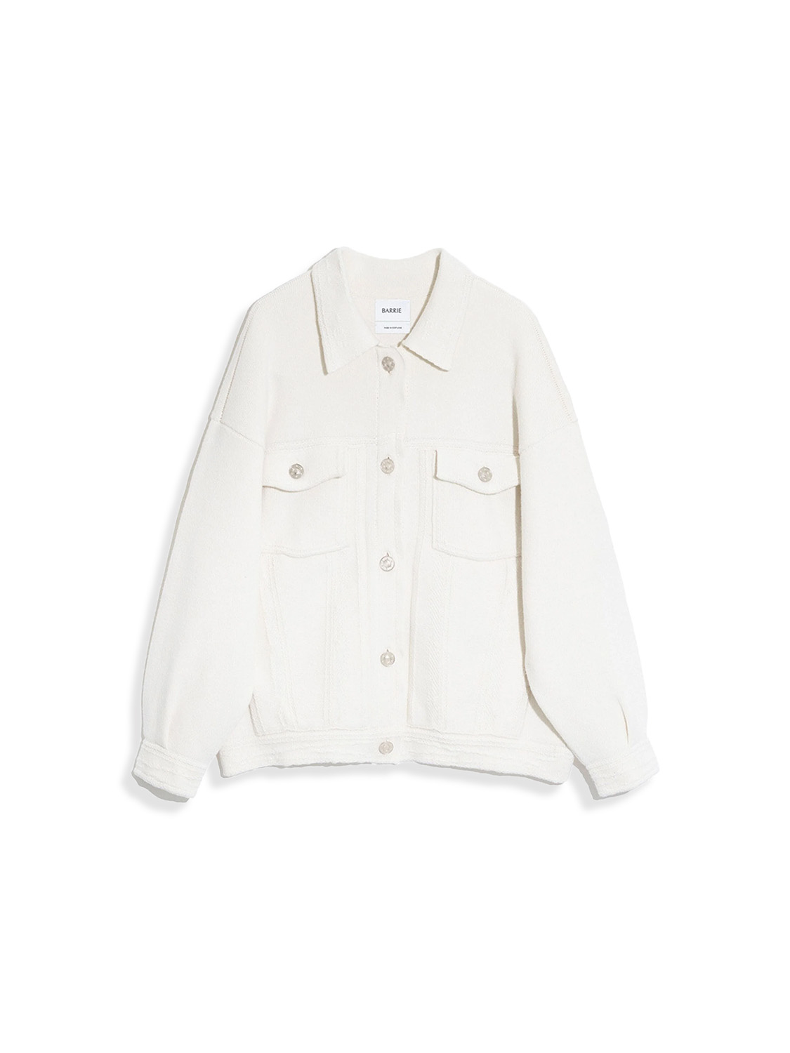Denim Oversized Cashmere and Cotton Jacket - Cashmere patch pocket jacket