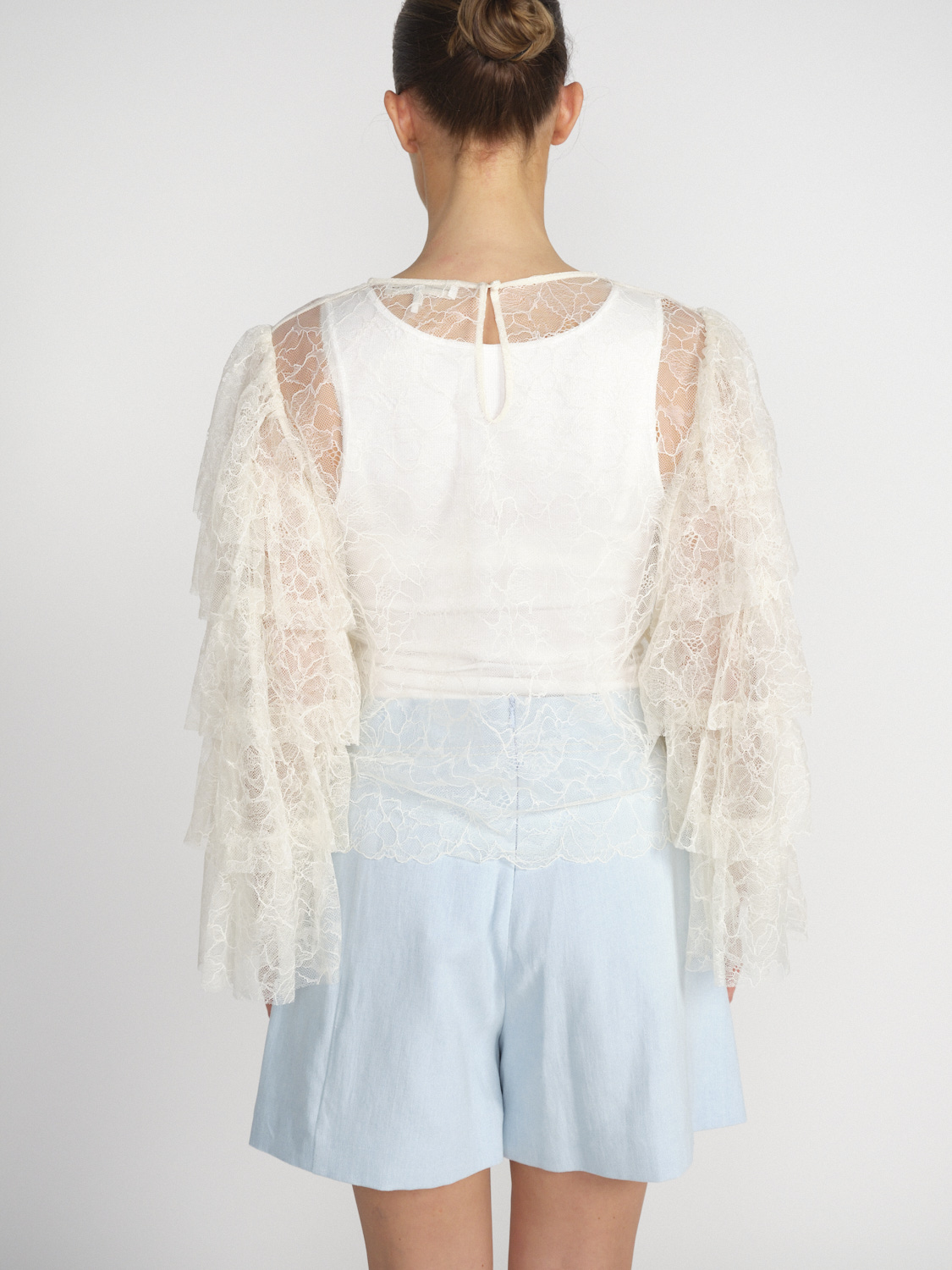 Frame Layered - Spitzen-Bluse mit Layer-Details   creme XS