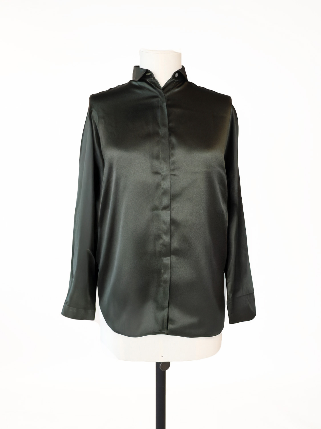 Blooming Shiny silk blouse green 34