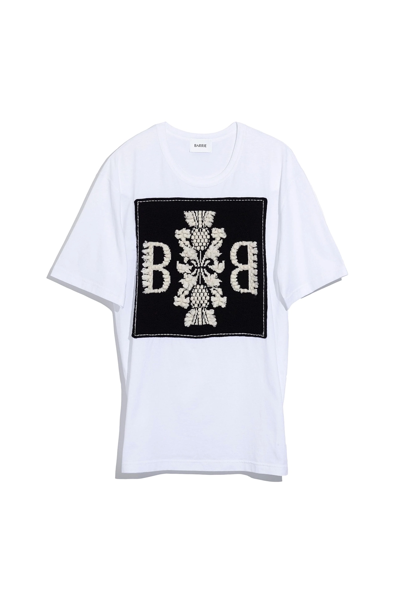 Barrie Cotton T-shirt with logo cashmere patch - T-shirt with logo cashmere patch white S