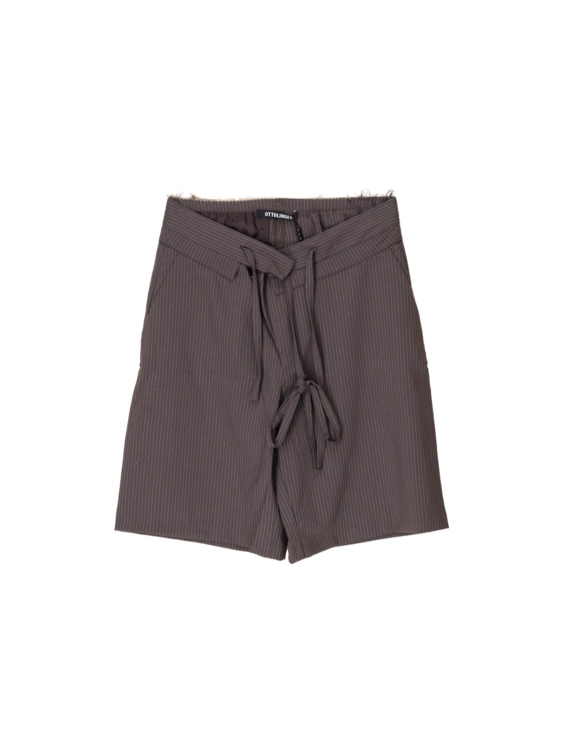 Ottolinger Double Fold - Oversized shorts with pinstripes brown S