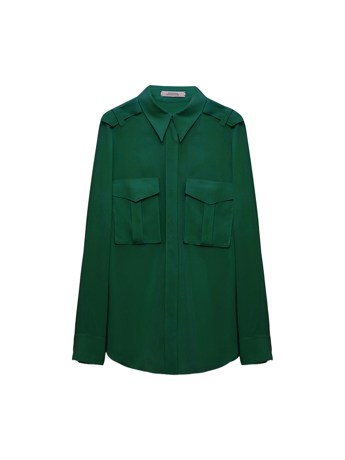Dorothee Schumacher Striking Volumes – Bluse aus Seide grün 38 Dorothee Schumacher Striking Volumes – Bluse aus Seide grün 38