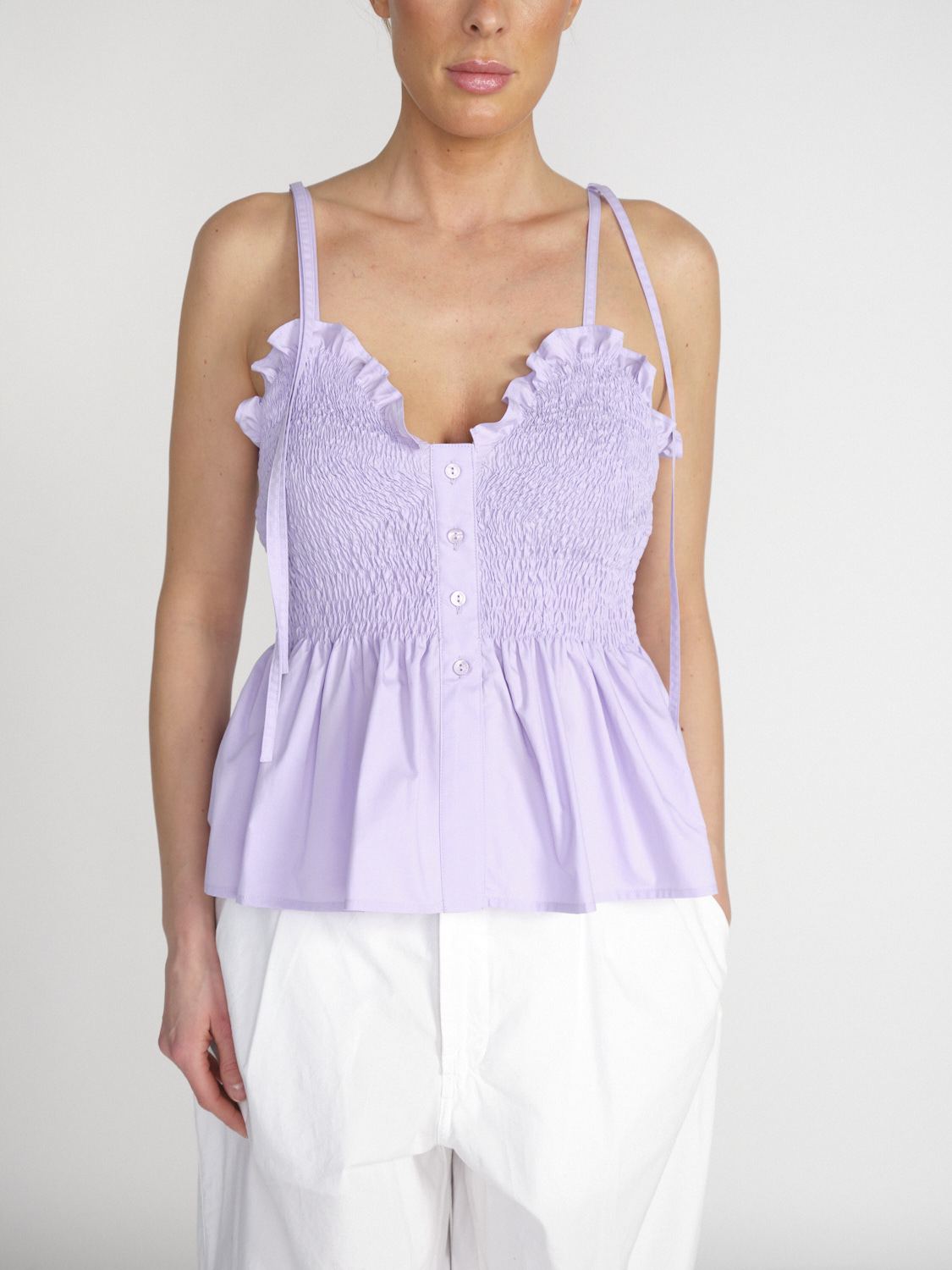 Dondup Smocked top with peplum  lila 34