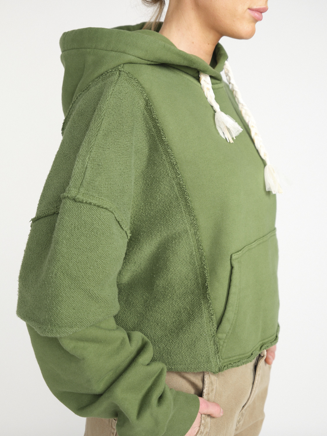 khrisjoy Hoodie Crop – Cropped hoodie made of cotton  green XS/S